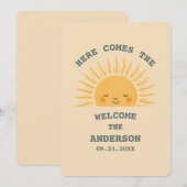 Moderne Retro Baby Shower Aanpasbare Sticker  Kaart (Voorkant / Achterkant)