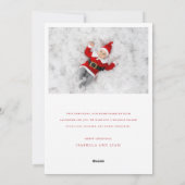 Moderne retro baby's eerste kerstfoto feestdagenkaart (Achterkant)