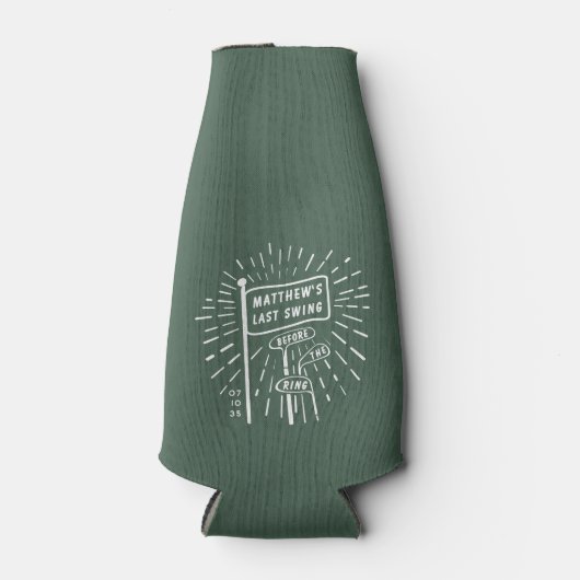 Moderne Retro Bachelor Party Laatste Swing Golf Gr Flesjeskoeler (Voorkant)