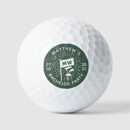 Moderne Retro Bachelor Party Laatste Swing Golf Gr Golfballen (Voorkant)