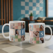 Moderne Retro BFFS Checkerboard Patroon Fotorooste Koffiemok