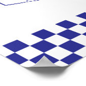 Moderne Retro Blauw Italiaanse Pizzeria Pizza Part Poster (Hoek)