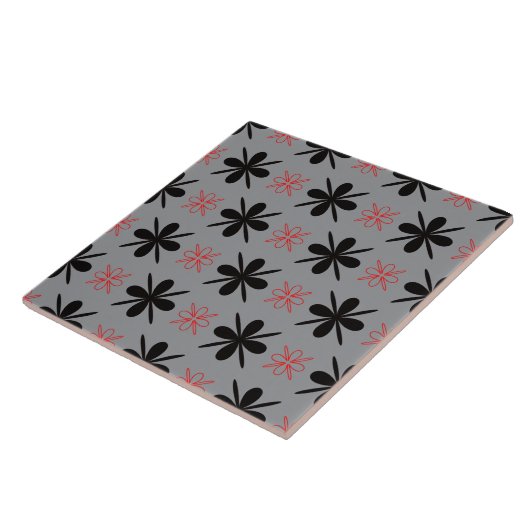 Moderne Retro Bloem Decorative Keramische Tegel Tegeltje (Zijkant)