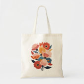Moderne  Retro Bloemen Boeket Canvas tas (Voorkant)