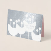 Moderne Retro Bloemen Geo Verjaardag Echte Folie K Folie Kaarten (Voorkant)