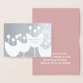 Moderne Retro Bloemen Geo Verjaardag Echte Folie K Folie Kaarten (Display)