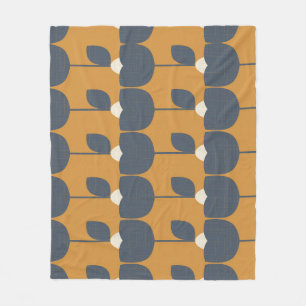 Moderne retro bloemen: Scandinavisch geometrisch. Fleece Deken