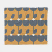 Moderne retro bloemen: Scandinavisch geometrisch. Fleece Deken (Voorkant (Horizontaal))