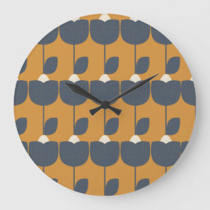 Moderne retro bloemen: Scandinavisch geometrisch. Grote Klok