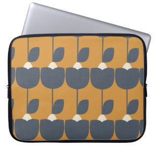 Moderne retro bloemen: Scandinavisch geometrisch. Laptop Sleeve