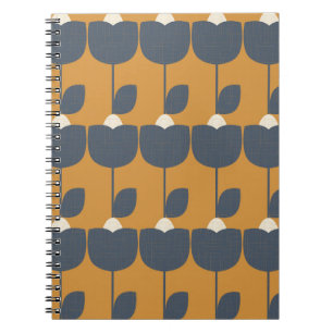 Moderne retro bloemen: Scandinavisch geometrisch. Notitieboek