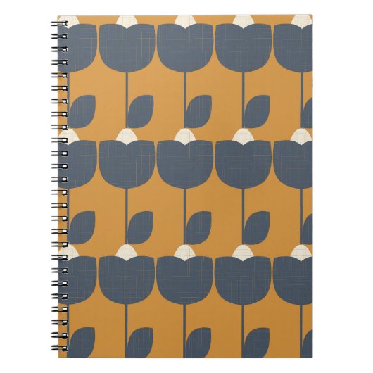 Moderne retro bloemen: Scandinavisch geometrisch. Notitieboek (Voorkant)