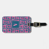 Moderne retro bloemenblokprint bagagelabel (Voorkant horizontaal)