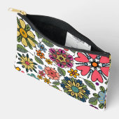 Moderne Retro Bloementekening Naadloze Patroonkuns Etui (Open)