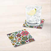 Moderne Retro Bloementekening Naadloze Patroonkuns Kartonnen Onderzetters (Insitu)