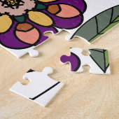 Moderne Retro Bloementekening Naadloze Patroonkuns Legpuzzel (Zijkant)