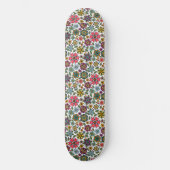 Moderne Retro Bloementekening Naadloze Patroonkuns Persoonlijk Skateboard (Voorkant)