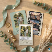 Moderne Retro & Boho Film Foto Bruiloft Save The Date