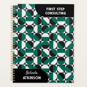 Moderne retro boho groen en zwart planner