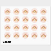 Moderne Retro Boho Rainbow Naam Ronde Sticker (Vel)