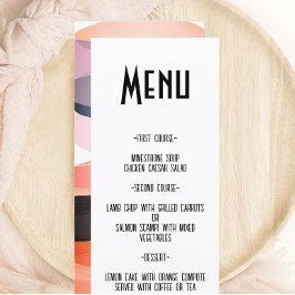 Moderne Retro Bold en Edgy Bruiloft Menu