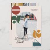 Moderne Retro & Bold Klasse van 2024 Afstuderen Kaart (Voorkant / Achterkant)