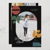 Moderne Retro & Bold Klasse van 2024 Afstuderen Kaart (Voorkant / Achterkant)