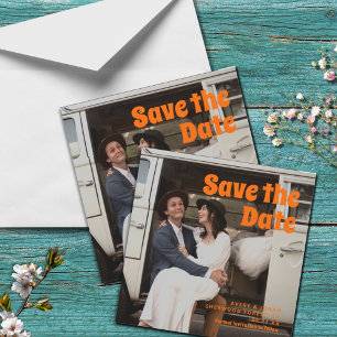 Moderne Retro Bold Typography Photo Wedding