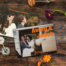 Moderne  Retro Bold Typography Photo Wedding