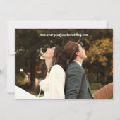 Moderne Retro Bold Typography Photo Wedding Kaart (Achterkant)