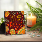 Moderne Retro Brown Be Kind Inspirivity Plaque Fotoplaat