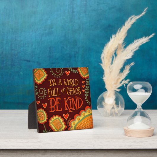 Moderne Retro Brown Be Kind Inspirivity Plaque Fotoplaat (Insitu)