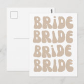 Moderne Retro Bruid Afscheid Van De Vrijheid Feest Briefkaart (Voorkant / Achterkant)