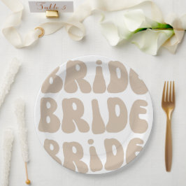 Moderne Retro Bruid Bachelorette Feest Vintage Papieren Bordje