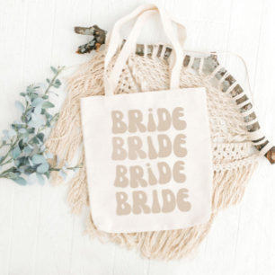 Moderne Retro Bruid Bachelorette Feest Vintage Tote Bag