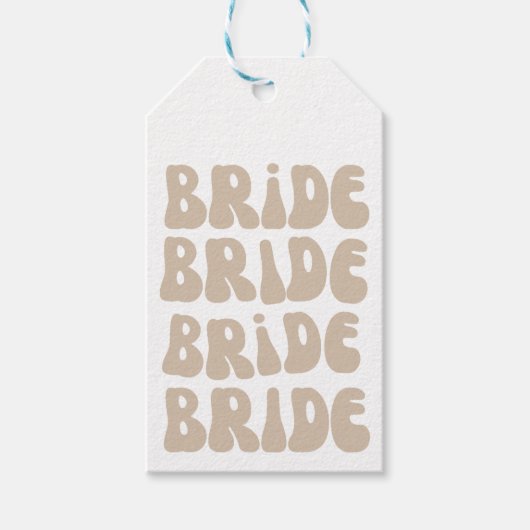 Moderne Retro Bruid Bachelorette Feestje Vintage Cadeaulabel (Voorkant)