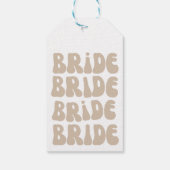 Moderne Retro Bruid Bachelorette Feestje Vintage Cadeaulabel (Achterkant)