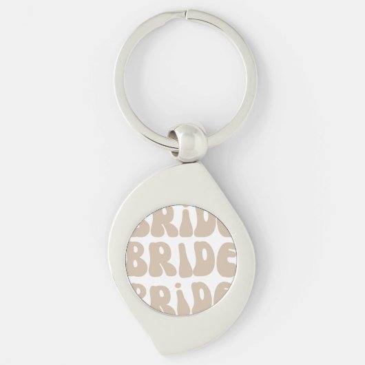 Moderne Retro Bruid Bachelorette Feestje Vintage Sleutelhanger (Voorkant)