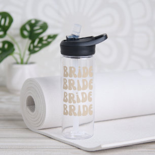 Moderne Retro Bruid Bachelorette Feestje Vintage Waterfles