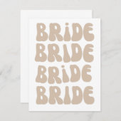 Moderne Retro Bruid Bachelorette Party Kaart (Voorkant / Achterkant)