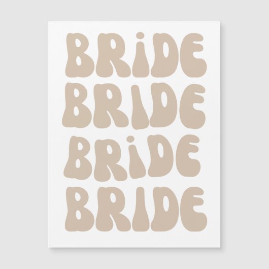 Moderne Retro Bruid Bachelorette Party  Magnetische Uitnodiging (Voorkant)