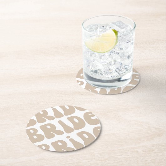 Moderne Retro Bruid Bachelorette Party  Ronde Kartonnen Onderzetter (Insitu)