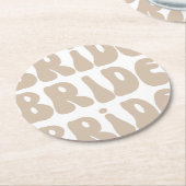 Moderne Retro Bruid Bachelorette Party  Ronde Kartonnen Onderzetter (Gebogen)