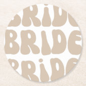 Moderne Retro Bruid Bachelorette Party  Ronde Kartonnen Onderzetter (Voorkant)