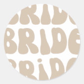 Moderne Retro Bruid Bachelorette Party  Ronde Sticker (Voorkant)