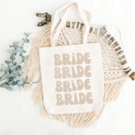 Moderne Retro Bruid Bachelorette Party Tote Bag