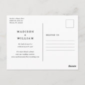 Moderne retro bruiloft Bewaar de datumfoto Briefkaart (Achterkant)