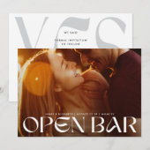 Moderne Retro Bruiloft Open Bar Volledig Uitgelope Save The Date (Voorkant / Achterkant)