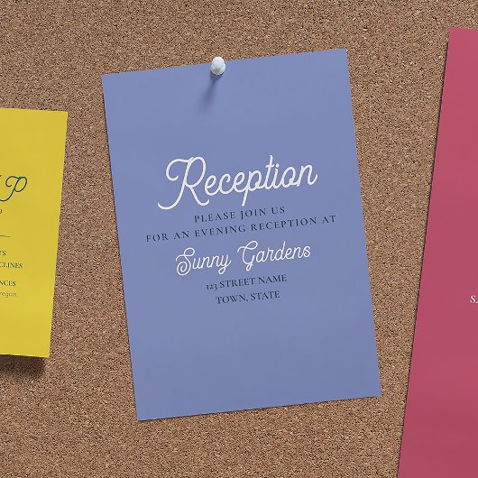 Moderne retro bruiloft receptie informatiekaartje