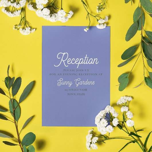 Moderne retro bruiloft receptie informatiekaartje